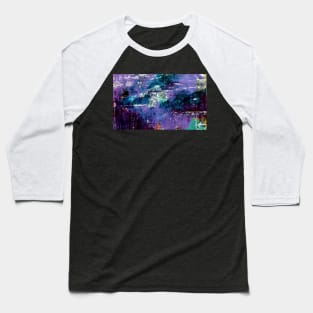 Purple blue and green with touch of white abstract river scape painting Baseball T-Shirt